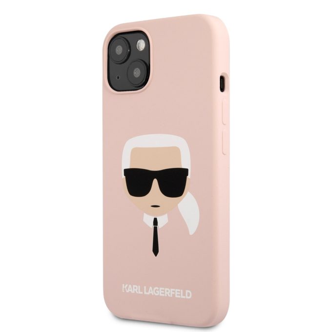 iPhone 13 MINI šviesiai rožinė KARL LAGERFELD nugarėlė KLHCP13SSLKHLP