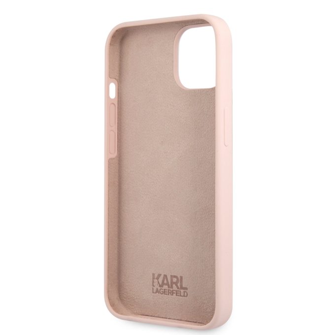 iPhone 13 MINI šviesiai rožinė KARL LAGERFELD nugarėlė KLHCP13SSLKHLP