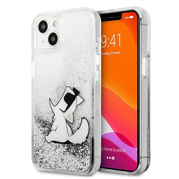 iPhone 13 MINI water sidabro spalvos KARL LAGERFELD nugarėlė KLHCP13SGCFS