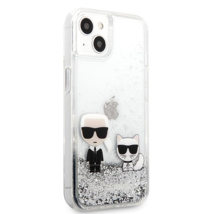 iPhone 13 MINI water sidabro spalvos KARL LAGERFELD nugarėlė KLHCP13SGKCS