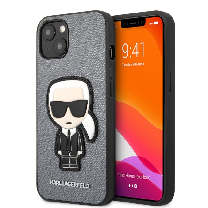 iPhone 13 pilka KARL LAGERFELD nugarėlė KLHCP13MOKPG