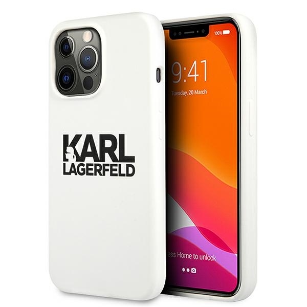 iPhone 13 PRO MAX balta KARL LAGERFELD nugarėlė KLHCP13XSLKLWH