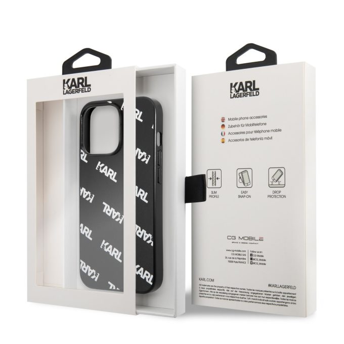 iPhone 13 PRO MAX juoda KARL LAGERFELD nugarėlė KLHCP13XPULMBK3