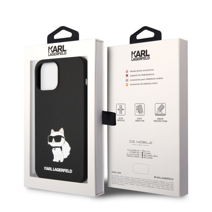 iPhone 13 PRO MAX black NFT Liquid Silicone KARL LAGERFELD nugarėlė