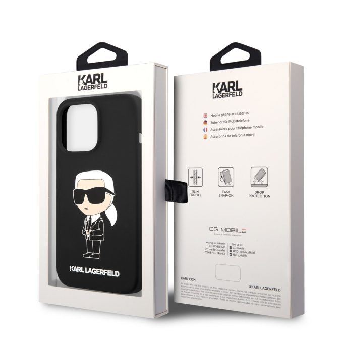 iPhone 13 PRO MAX black NFT Liquid Silicone KARL LAGERFELD nugarėlė