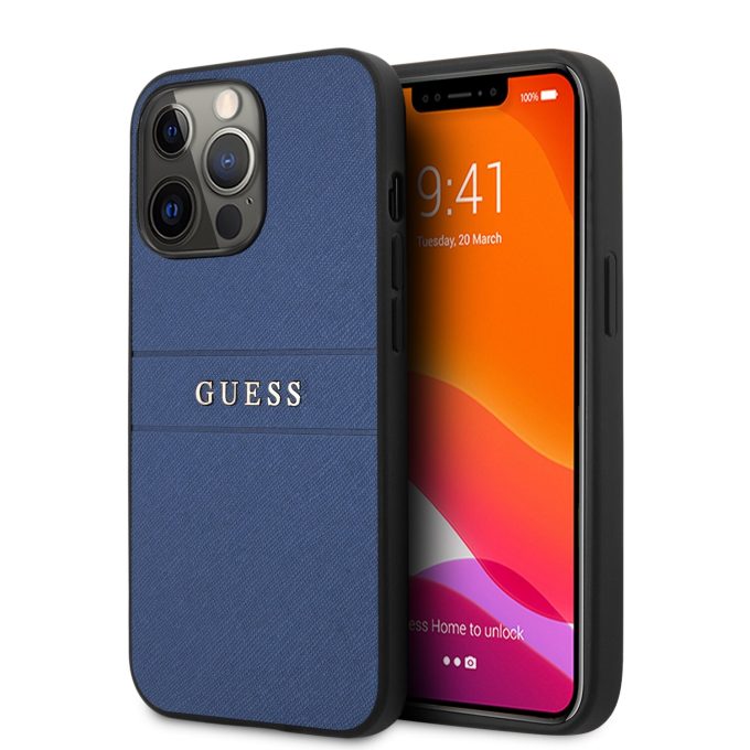 iPhone 13 PRO MAX mėlyna GUESS nugarėlė GUHCP13XPSASBBL