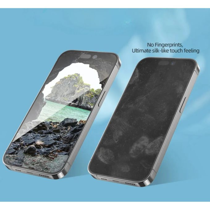 iPhone 13 PRO MAX / 14 PLUS black pilnas Mr.Monkey 5D MATTE stiklas