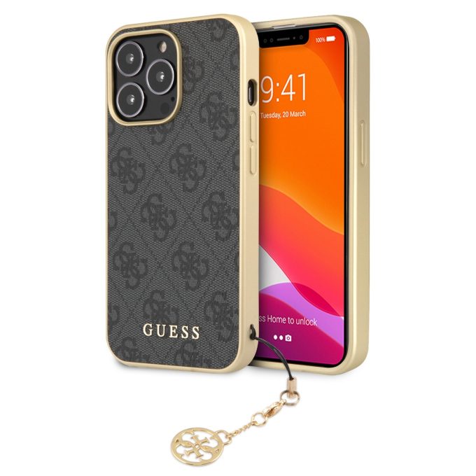 iPhone 13 PRO pilka GUESS nugarėlė GUHCP13LGF4GGR