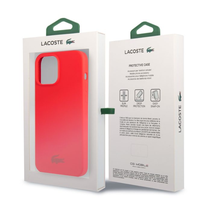 iPhone 13 PRO raudona LACOSTE nugarėlė LCHCP13LSR