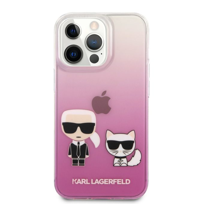 iPhone 13 PRO skaidri-rožinė KARL LAGERFELD nugarėlė KLHCP13LCKTRP