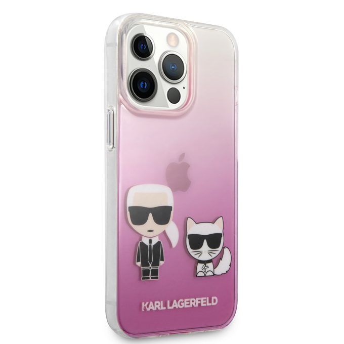 iPhone 13 PRO skaidri-rožinė KARL LAGERFELD nugarėlė KLHCP13LCKTRP