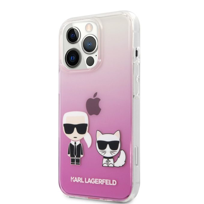 iPhone 13 PRO skaidri-rožinė KARL LAGERFELD nugarėlė KLHCP13LCKTRP
