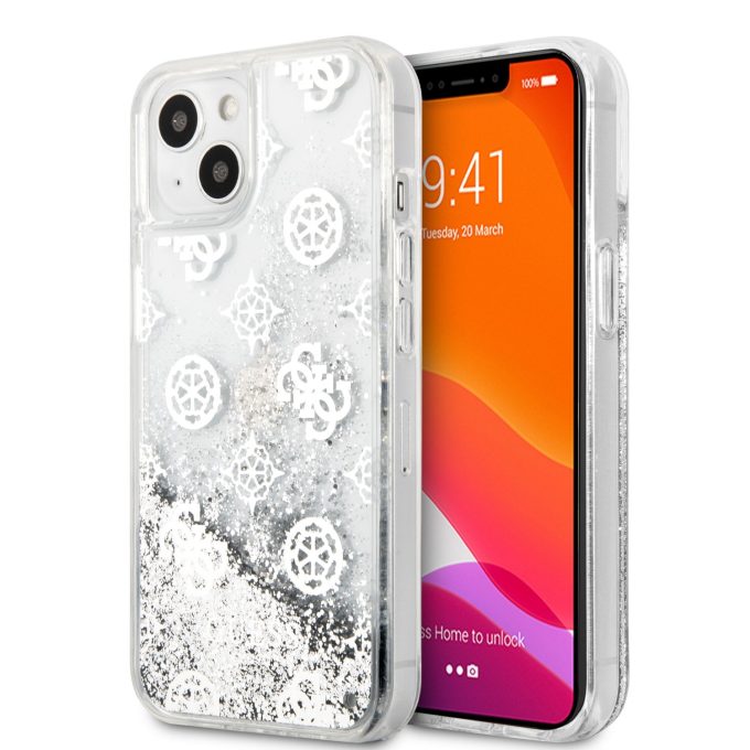 iPhone 13 sidabro sp. water GUESS nugarėlė GUHCP13MLGPESI