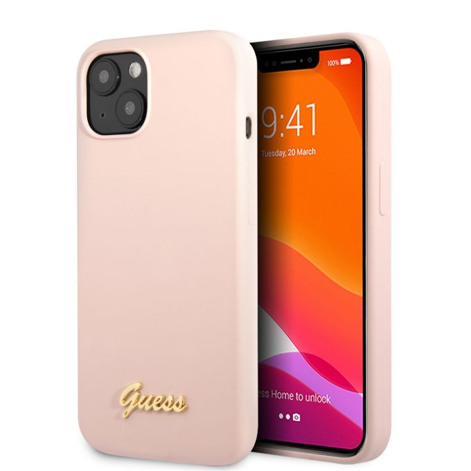 iPhone 13 šv. rožinė GUESS nugarėlė GUHCP13MLSLMGLP