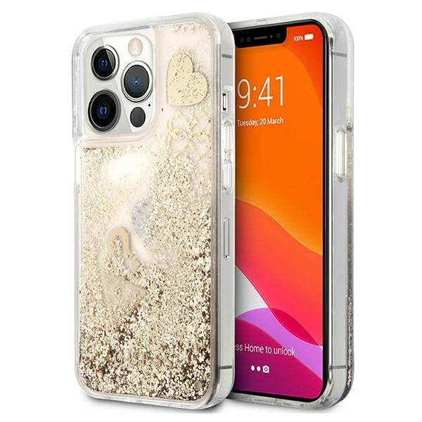 iPhone 13 PRO aukso spalvos water GUESS nugarėlė GUHCP13LGLHFLGO