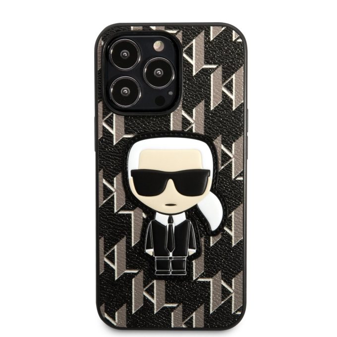 iPhone 13 PRO juoda KARL LAGERFELD nugarėlė KLHCP13LPMNIKBK
