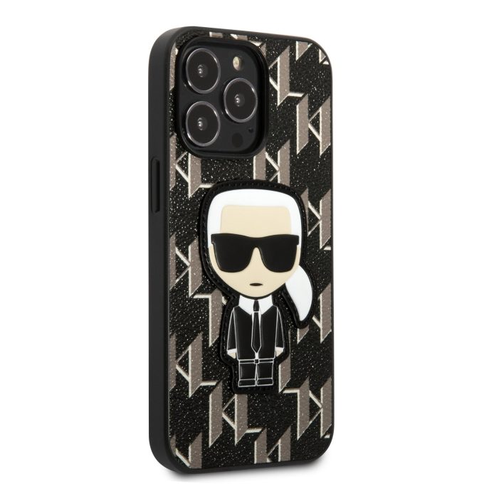 iPhone 13 PRO juoda KARL LAGERFELD nugarėlė KLHCP13LPMNIKBK
