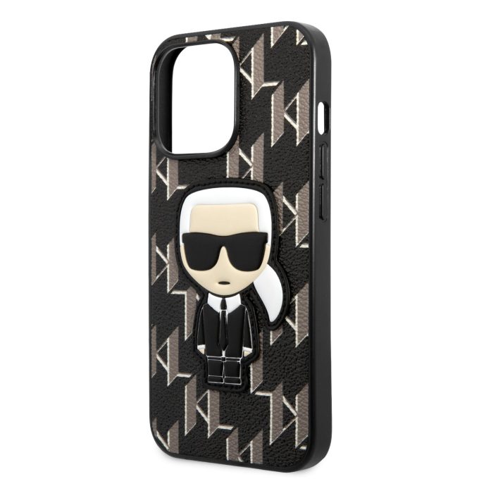 iPhone 13 PRO juoda KARL LAGERFELD nugarėlė KLHCP13LPMNIKBK