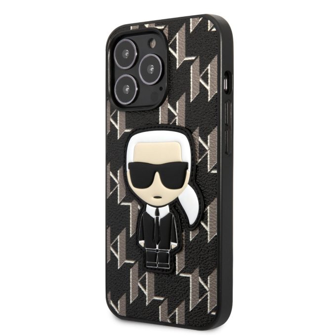iPhone 13 PRO juoda KARL LAGERFELD nugarėlė KLHCP13LPMNIKBK