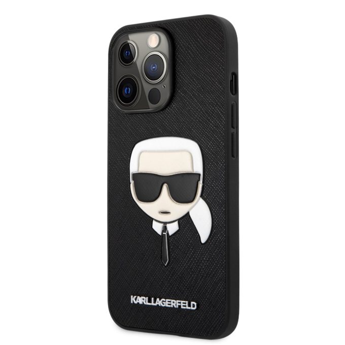 iPhone 13 PRO juoda KARL LAGERFELD nugarėlė KLHCP13LSAKHBK