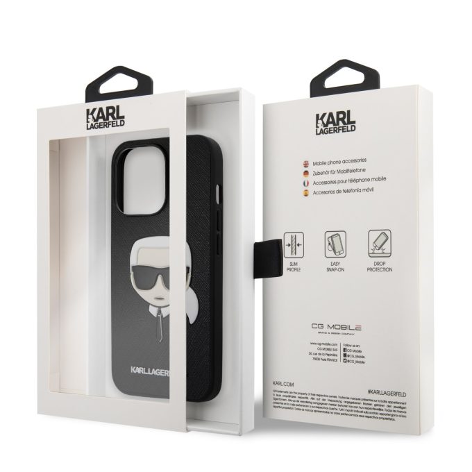 iPhone 13 PRO juoda KARL LAGERFELD nugarėlė KLHCP13LSAKHBK