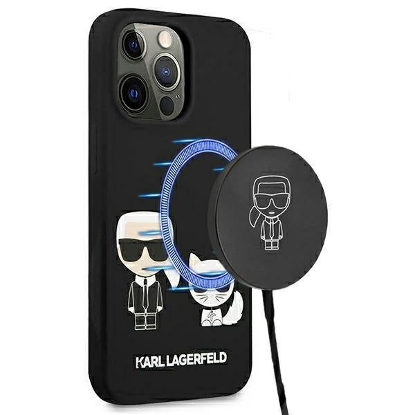 iPhone 13 PRO juoda Magsafe KARL LAGERFELD nugarėlė KLHMP13LSSKCK