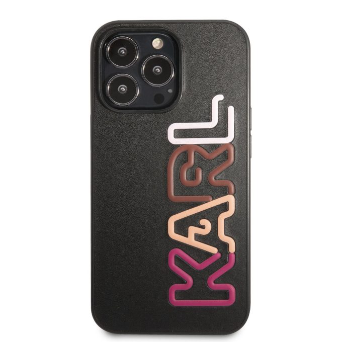 iPhone 13 PRO juoda+multi. KARL LAGERFELD nugarėlė KLHCP13LPCOBK