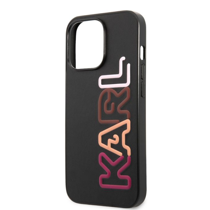 iPhone 13 PRO juoda+multi. KARL LAGERFELD nugarėlė KLHCP13LPCOBK