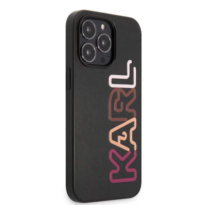 iPhone 13 PRO juoda+multi. KARL LAGERFELD nugarėlė KLHCP13LPCOBK