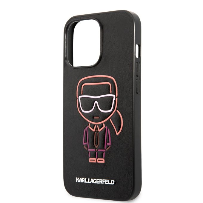 iPhone 13 PRO juoda+multi. KARL LAGERFELD nugarėlė KLHCP13LTUOK
