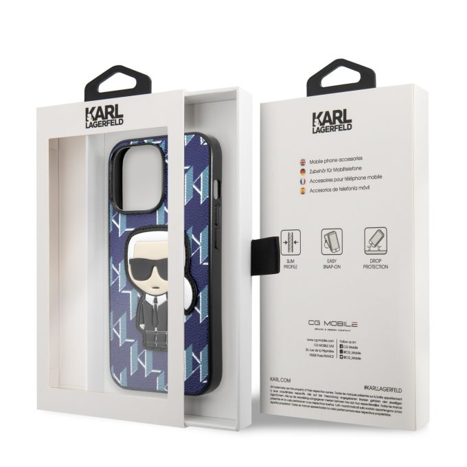 iPhone 13 PRO mėlyna KARL LAGERFELD nugarėlė KLHCP13LPMNIKBL
