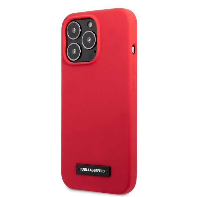 iPhone 13 PRO raudona KARL LAGERFELD nugarėlė KLHCP13LSLMP1R