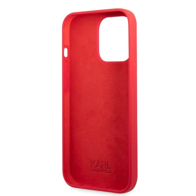 iPhone 13 PRO raudona KARL LAGERFELD nugarėlė KLHCP13LSLMP1R