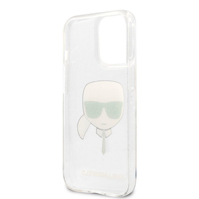 iPhone 13 PRO sidabro spalvos glitter KARL LAGERFELD nugarėlė KLHCP13LKHTUGLS