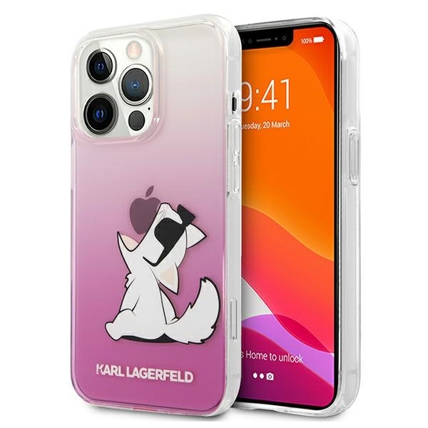 iPhone 13 PRO skaidri-rožinė KARL LAGERFELD nugarėlė KLHCP13LCFNRCPI