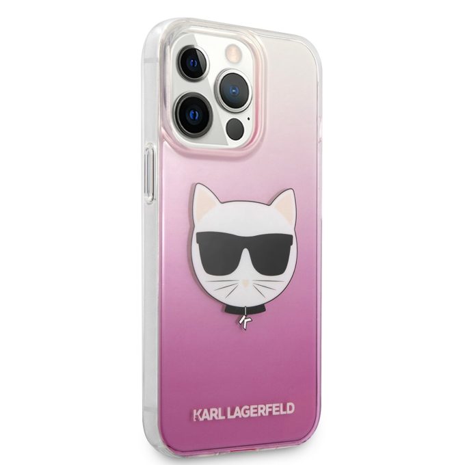 iPhone 13 PRO skaidri-rožinė KARL LAGERFELD nugarėlė KLHCP13LCTRP