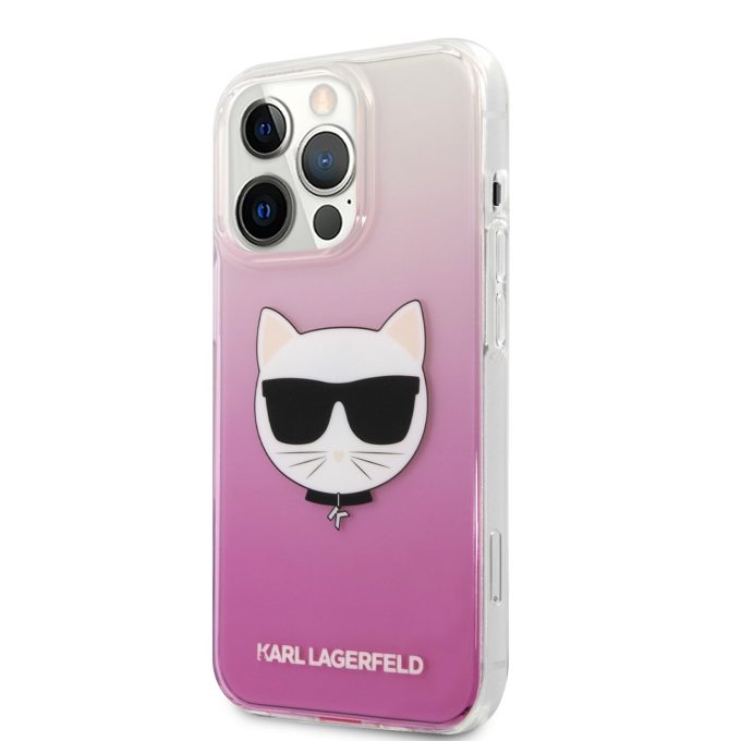 iPhone 13 PRO skaidri-rožinė KARL LAGERFELD nugarėlė KLHCP13LCTRP