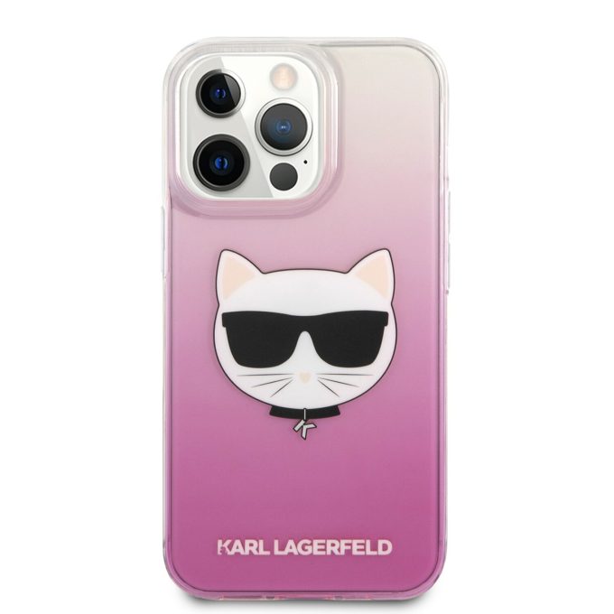 iPhone 13 PRO skaidri-rožinė KARL LAGERFELD nugarėlė KLHCP13LCTRP