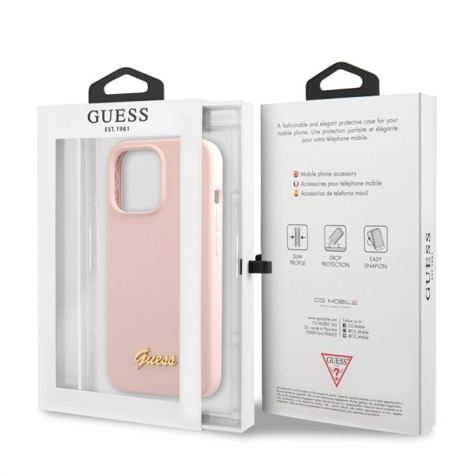 iPhone 13 PRO šv. rožinė GUESS nugarėlė GUHCP13LLSLMGLP