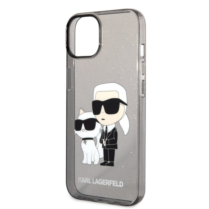 iPhone 14/13 black NFT IML Glitter KARL LAGERFELD nugarėlė