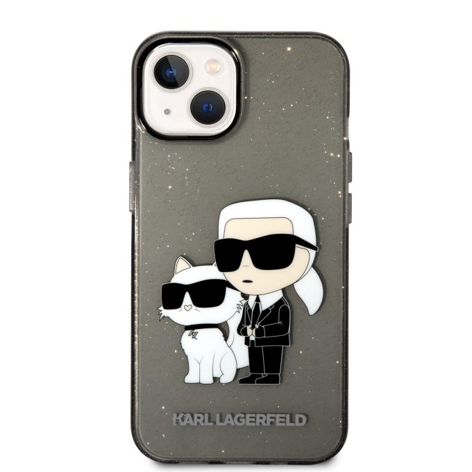 iPhone 14/13 black NFT IML Glitter KARL LAGERFELD nugarėlė