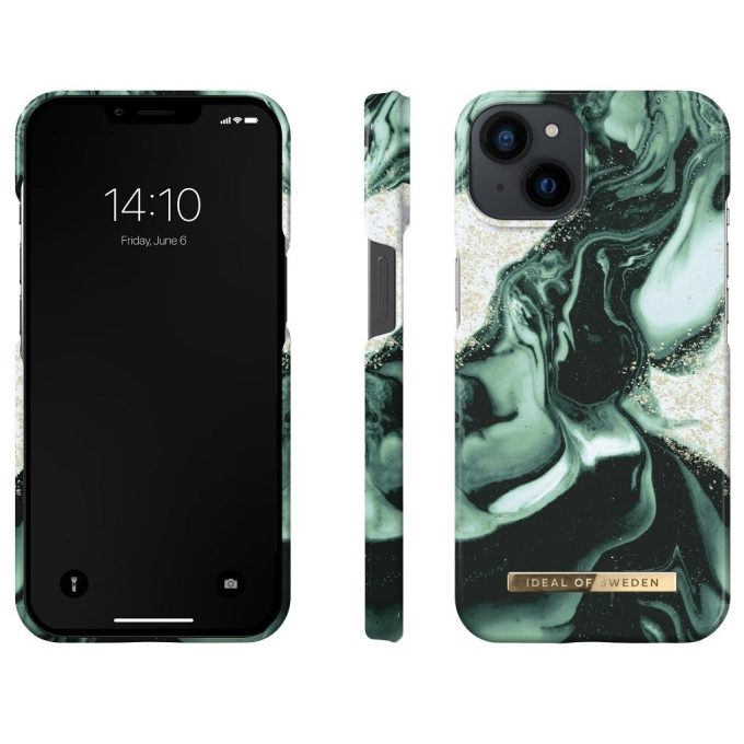iPhone 14/13 iDeal Of Sweden nugarėlė Golden Olive Marble