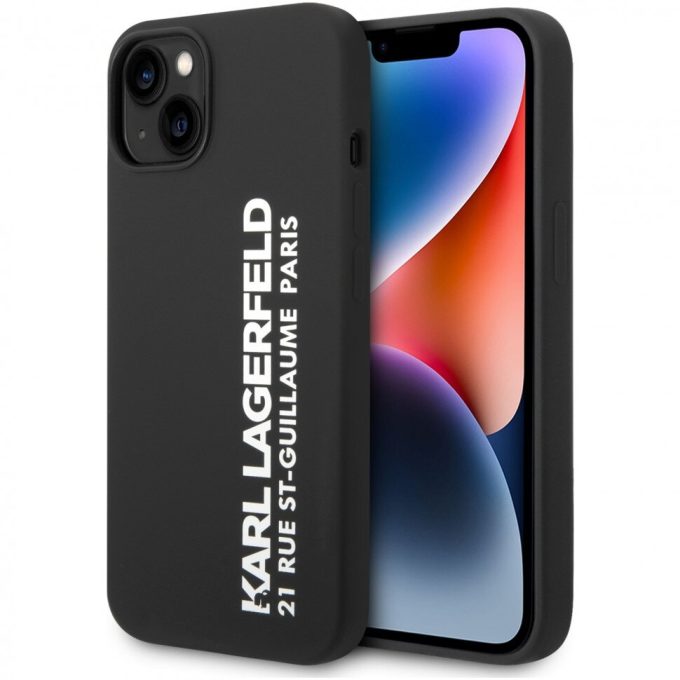 iPhone 14/13 juoda KARL LAGERFELD nugarėlė KLHCP14SSRSGVTK