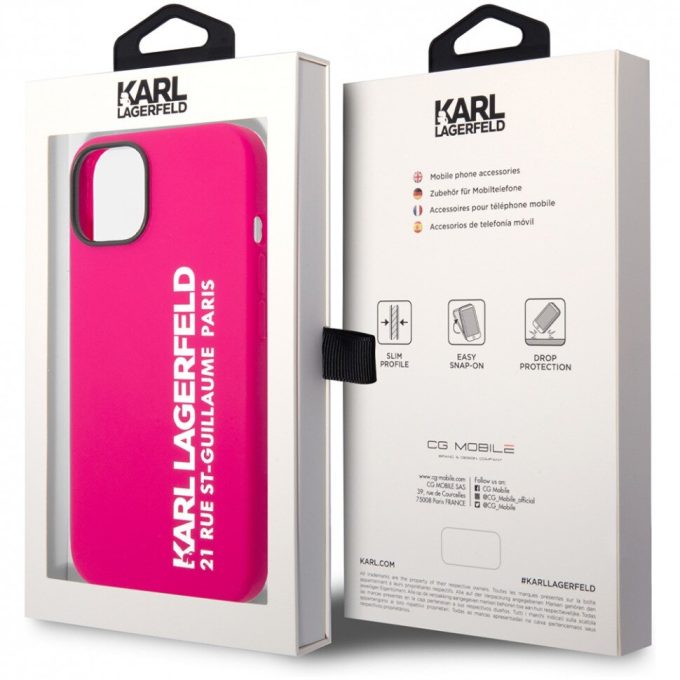 iPhone 14/13 neo rožinė KARL LAGERFELD nugarėlė KLHCP14SSRSGVTF