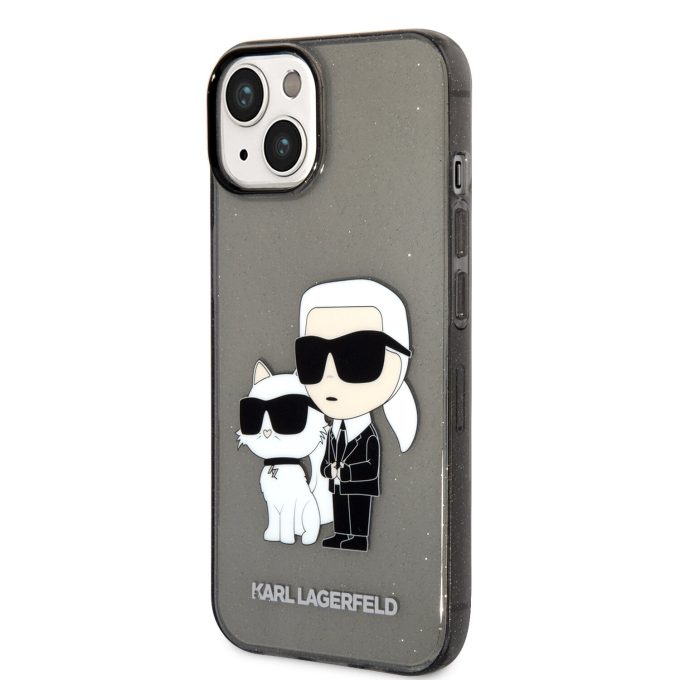 iPhone 14 PLUS black NFT IML Glitter KARL LAGERFELD nugarėlė