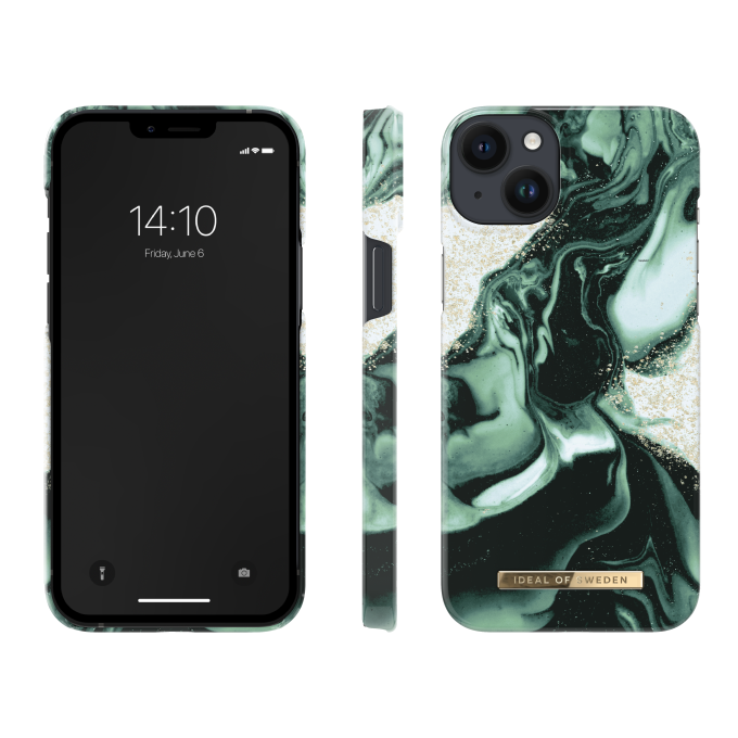 iPhone 14 PLUS iDeal Of Sweden nugarėlė Golden Olive Marble