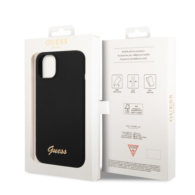 iPhone 14 PLUS juoda GUESS nugarėlė GUHCP14MSLSMK