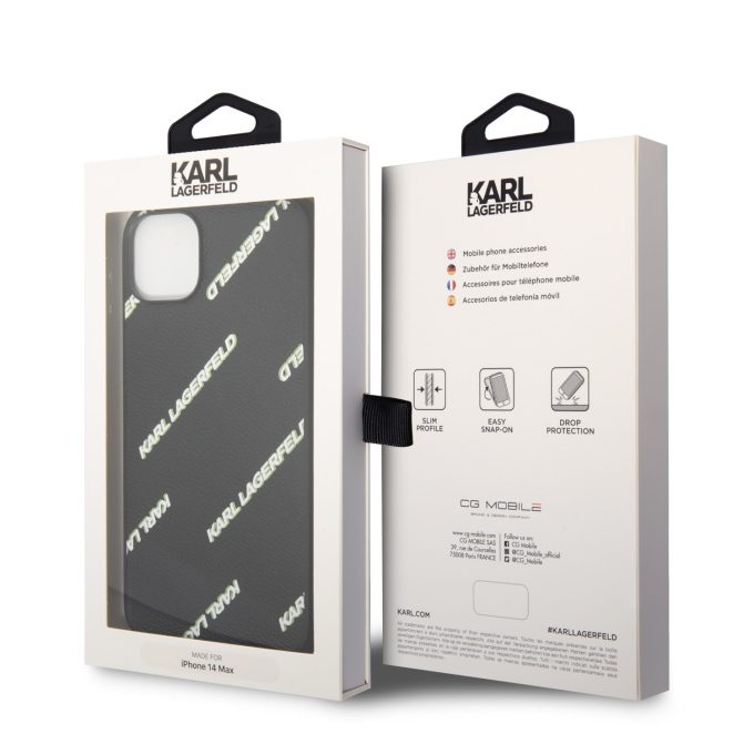 iPhone 14 PLUS juoda KARL LAGERFELD nugarėlė KLHCP14MPGMLKFK