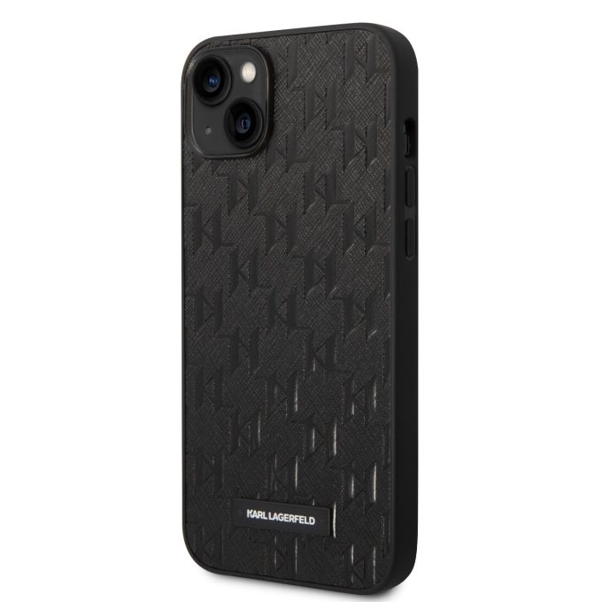 iPhone 14 PLUS juoda KARL LAGERFELD nugarėlė KLHCP14MSAKLHPK