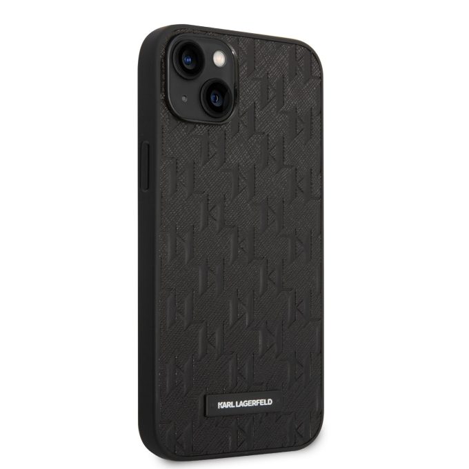 iPhone 14 PLUS juoda KARL LAGERFELD nugarėlė KLHCP14MSAKLHPK